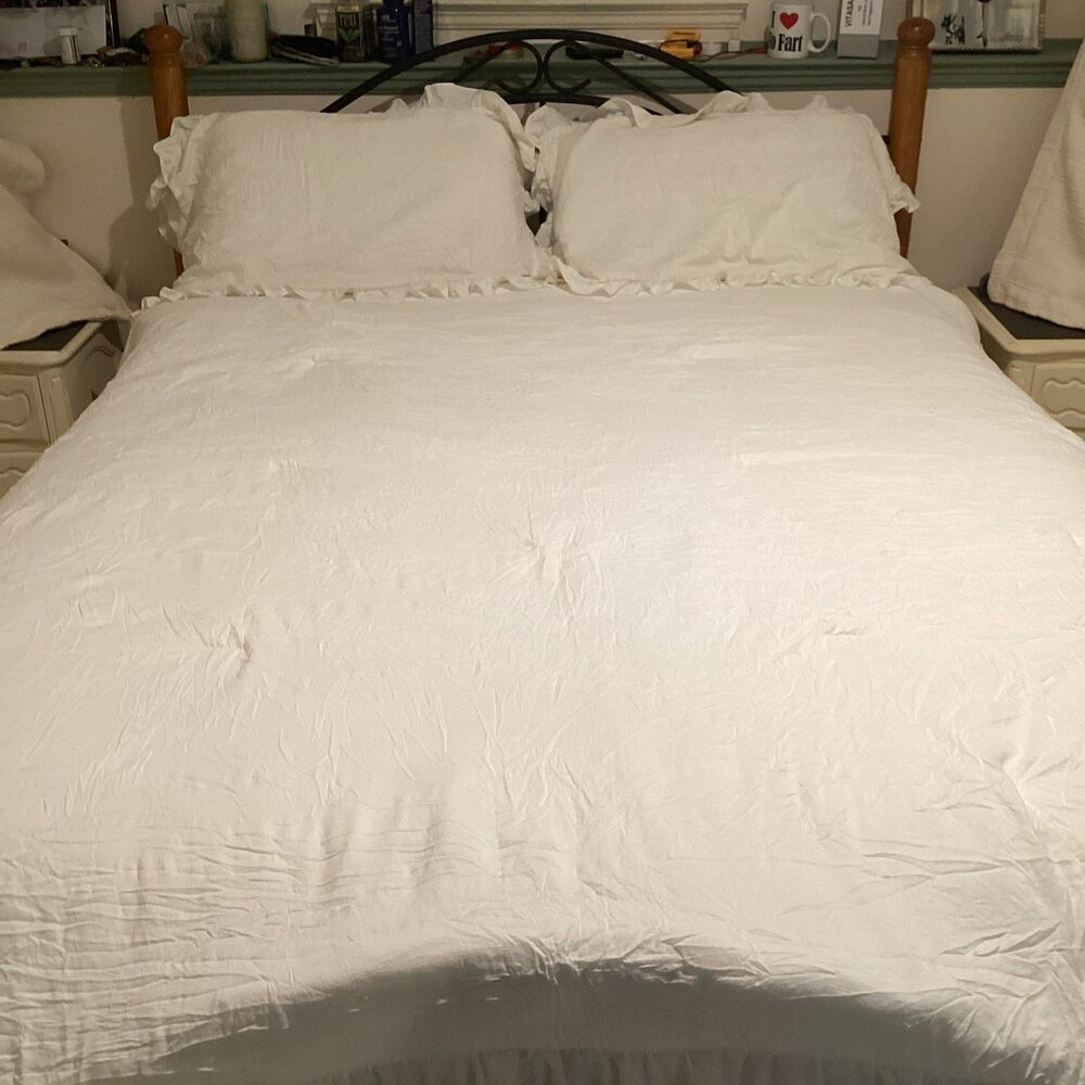 lush decor bedding king bedspread ruffle 3 piece 2 shams farmhouse